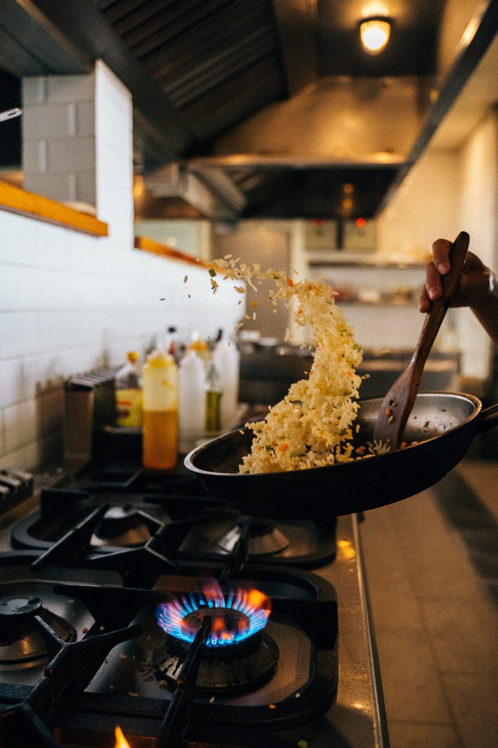 Stockphoto of fried rice being tossed